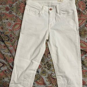 White Frayed ankle Midrise Skinny Ankle Bridge by Gly